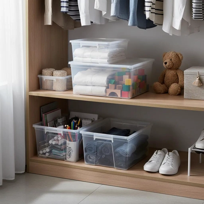 CAJA ORGANIZADORA APILABLE 19 L CON TAPA PARA JUGUETES - 1