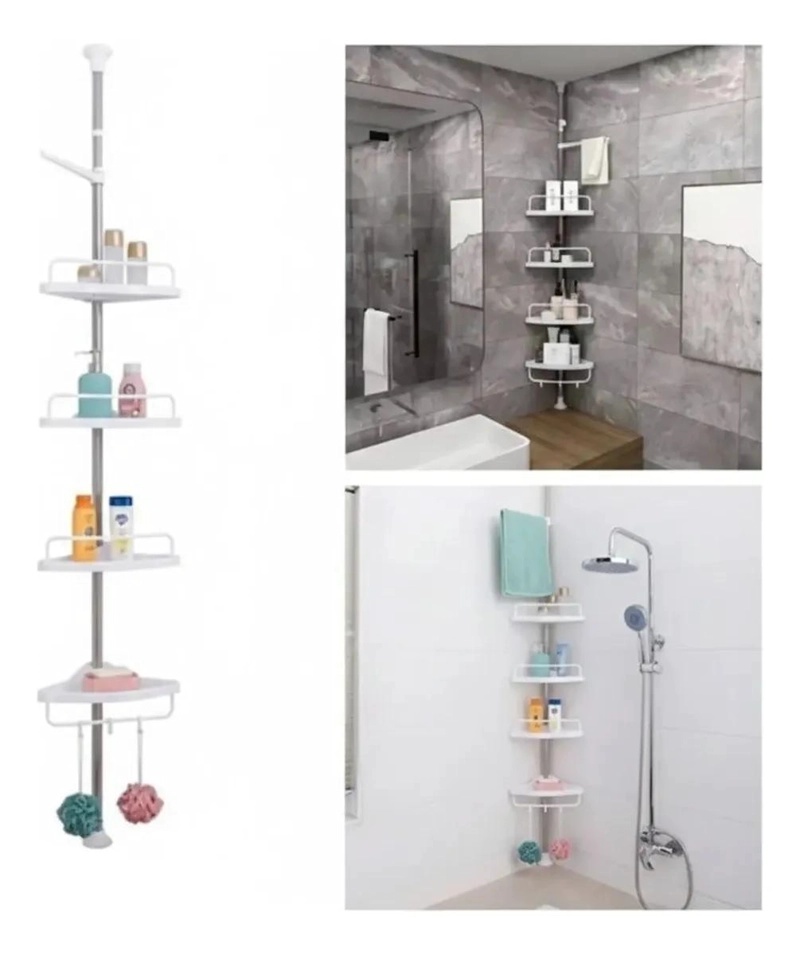 ORGANIZADOR ESQUINERO PLEGABLE PARA BAÑO CON ALTURA AJUSTABLE - 1