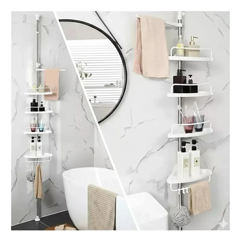 ORGANIZADOR ESQUINERO PLEGABLE PARA BAÑO CON ALTURA AJUSTABLE - 2