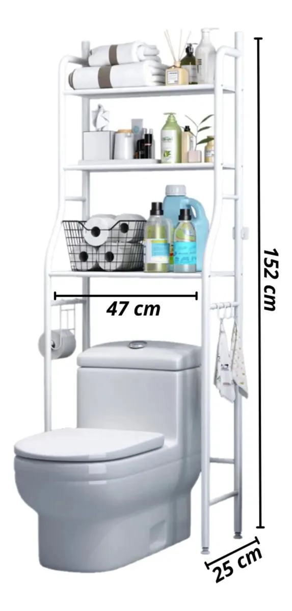 ORGANIZADOR DE BAÑO DE 3 NIVELES COLOR BLANCO PARA ESPACIOS REDUCIDOS - 2