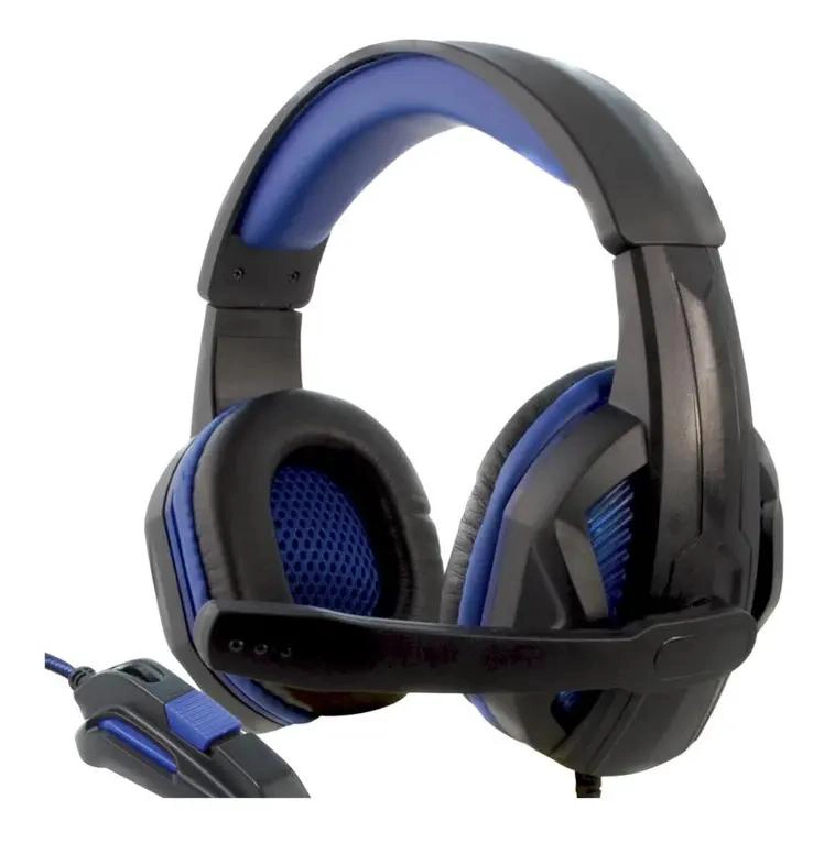 AUDIFONOS GAMER HI FI USB NEGRO Y AZUL PARA PC - 2