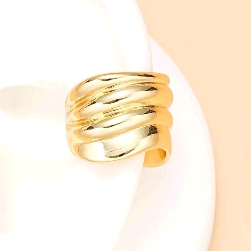 EARCUFF ONDAS ELEGANTE EN ORO 18K PARA ESTILO UNICO - 2