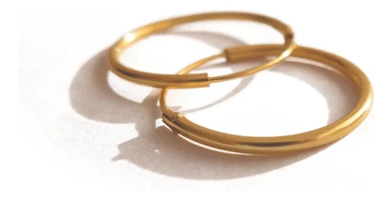 AROS UNISEX ARGOLLA 18 MM EN PLATA BAÑADA EN ORO - 1