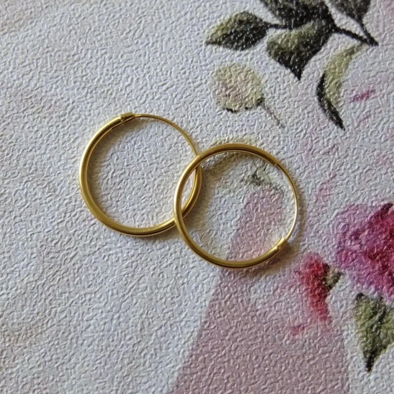 AROS UNISEX ARGOLLA 18 MM EN PLATA BAÑADA EN ORO - 3