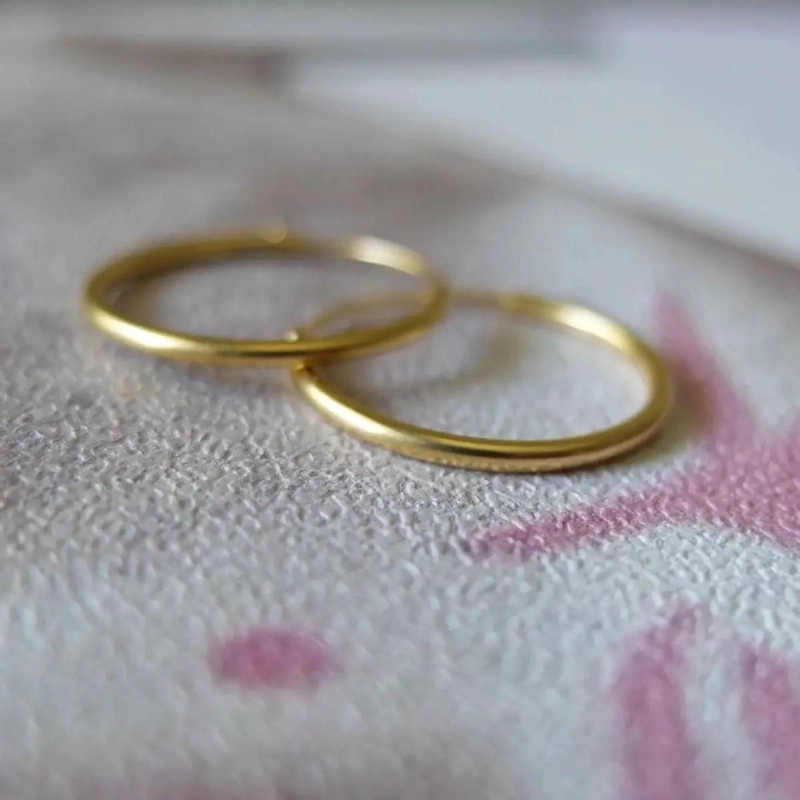 AROS UNISEX ARGOLLA 18 MM EN PLATA BAÑADA EN ORO - 6