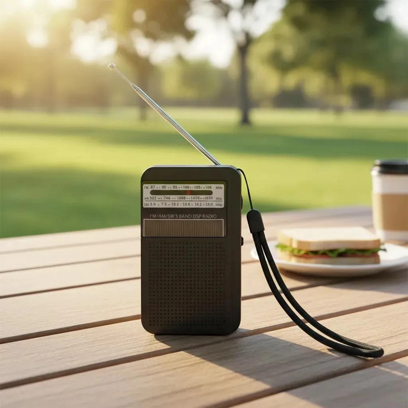 RADIO PORTATIL AM/FM COMPACTA CON ANTENA Y ALTAVOZ - 9