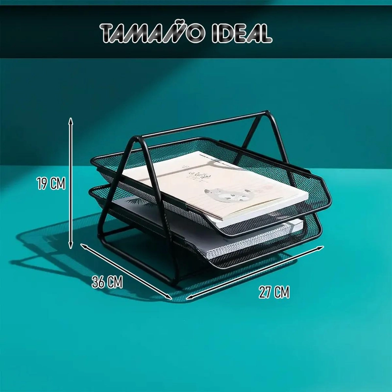 BANDEJA ORGANIZADORA DE ESCRITORIO DE 2 NIVELES EN METAL - 2
