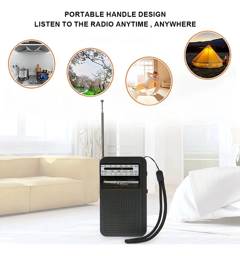 RADIO PORTATIL AM/FM COMPACTA CON ANTENA Y SONIDO CLARO - 6