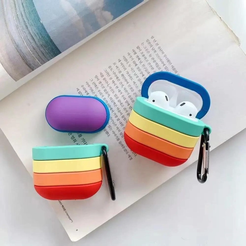 FUNDAS DE SILICONA MULTICOLOR PARA AIRPODS PRO - 4