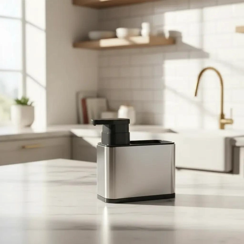 ORGANIZADOR DE LAVAPLATOS ACERO INOXIDABLE CON DISPENSADOR - 2