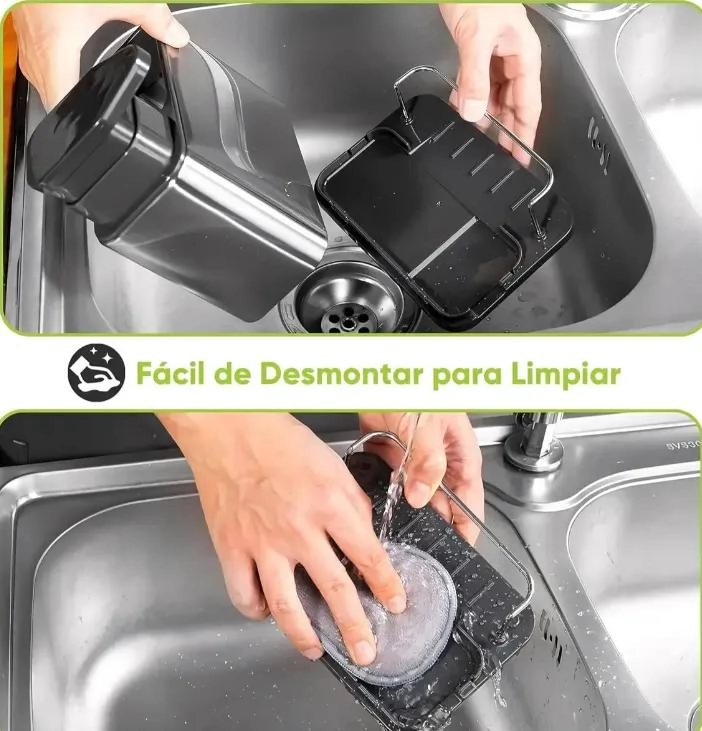 ORGANIZADOR DE LAVAPLATOS ACERO INOXIDABLE CON DISPENSADOR - 4
