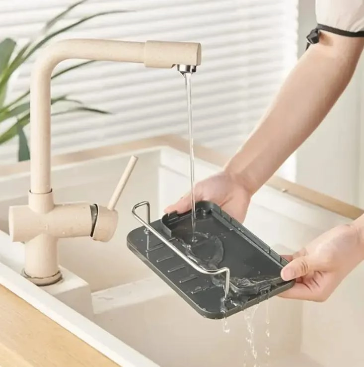 ORGANIZADOR DE LAVAPLATOS ACERO INOXIDABLE CON DISPENSADOR - 5