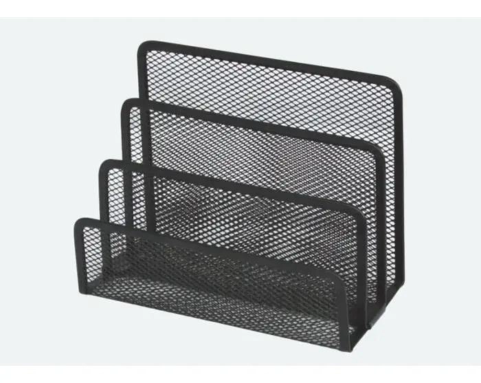 PACK DE 5 ORGANIZADORES METALICOS PARA ESCRITORIO EN COLOR NEGRO - 2