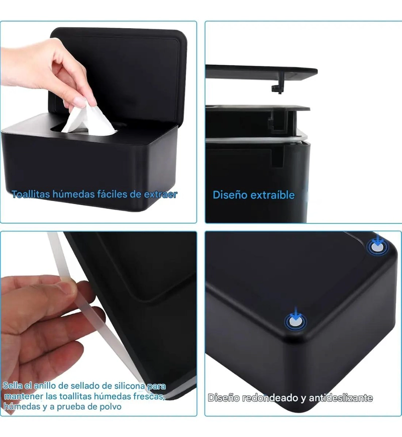 CAJA ORGANIZADORA DE PAÑUELOS HUMEDOS Y SECOS PARA ESCRITORIO - 4