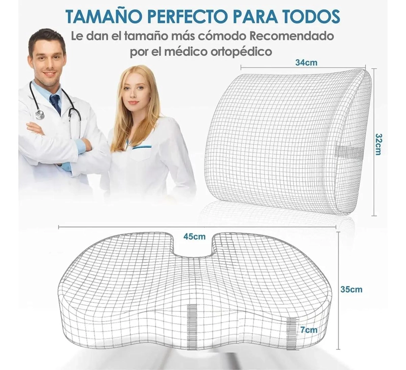 COJIN LUMBAR Y ASIENTO ERGONOMICO PARA SILLAS DE OFICINA - 6
