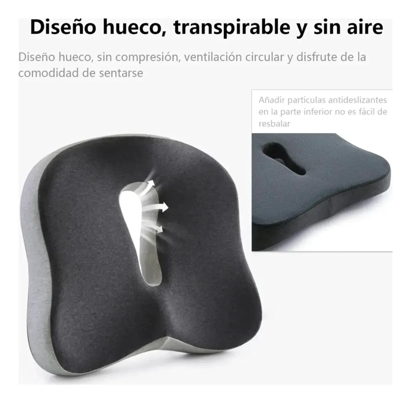 COJIN ERGONOMICO PARA ASIENTO CON SOPORTE ORTOPE DICO Y ALIVIO DE PRESION - 4