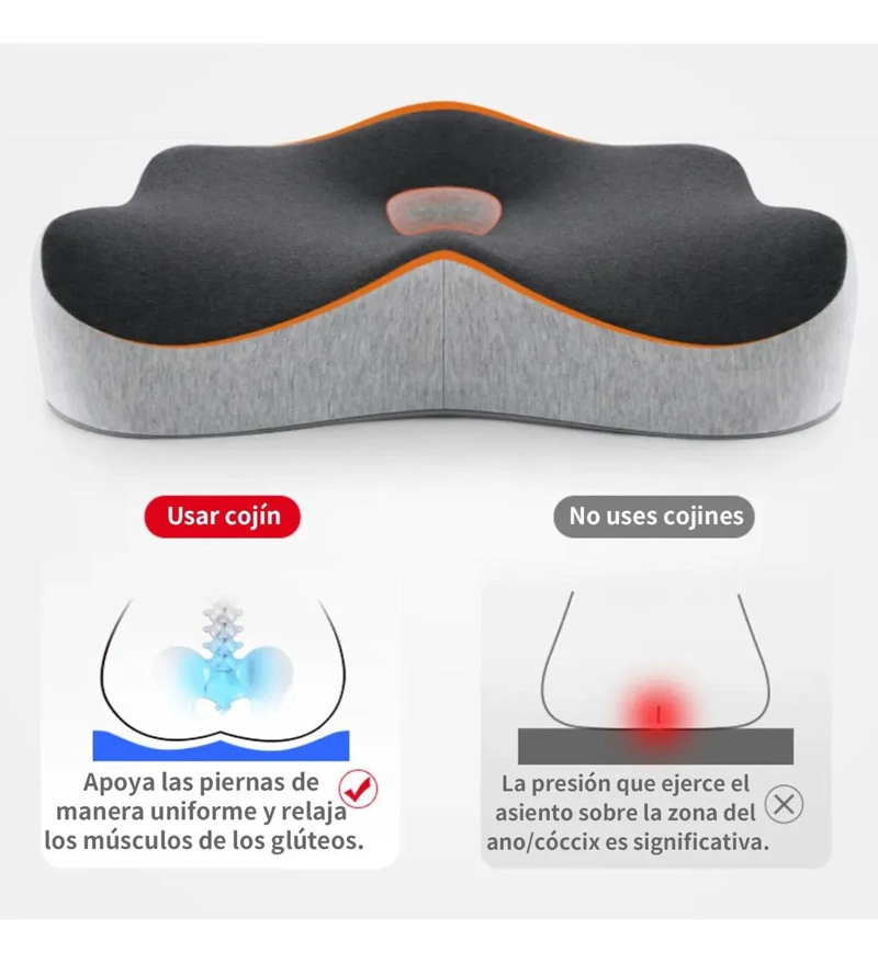 COJIN ERGONOMICO PARA ASIENTO CON SOPORTE ORTOPE DICO Y ALIVIO DE PRESION - 5