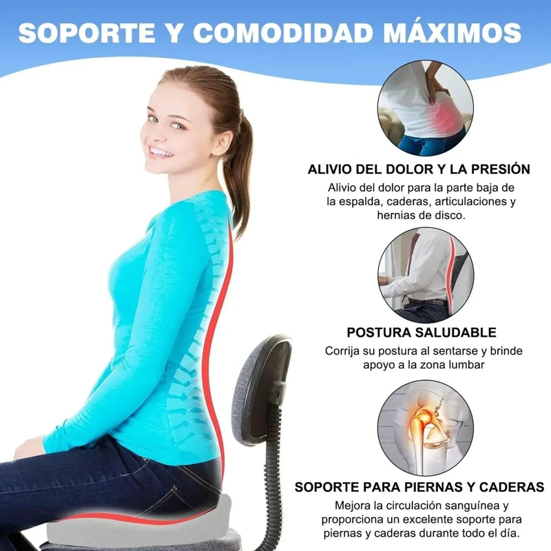 COJIN ERGONOMICO PARA ASIENTO CON SOPORTE ORTOPE DICO Y ALIVIO DE PRESION - 6