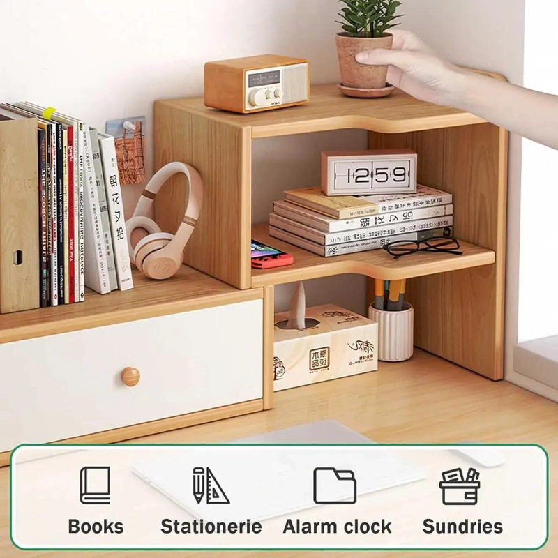 ORGANIZADOR DE ESCRITORIO EXTENSIBLE CON CAJON Y DOS NIVELES - 4