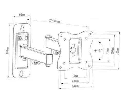 SOPORTE DE PARED PARA TV Y MONITOR DE 10 A 32 PULGADAS - 4