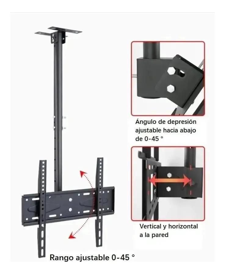 SOPORTE DE TECHO PARA TV AJUSTABLE DE 26 A 60 PULGADAS - 8