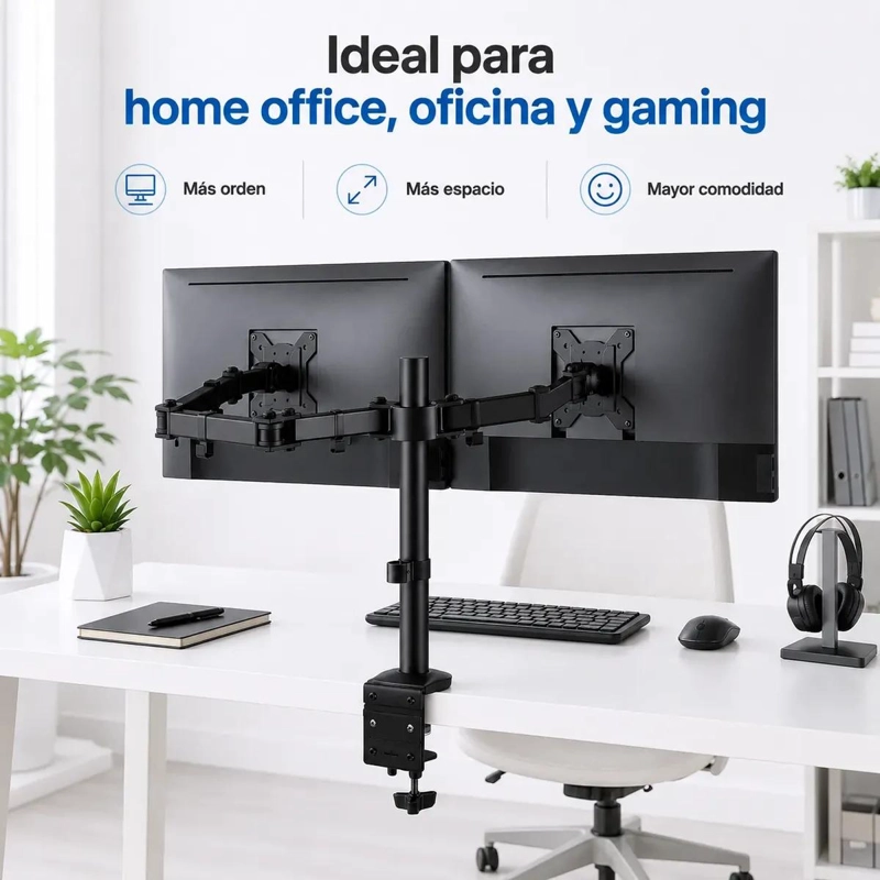 SOPORTE DOBLE ARTICULADO PARA MONITORES DE 15 A 33 PULGADAS - 2