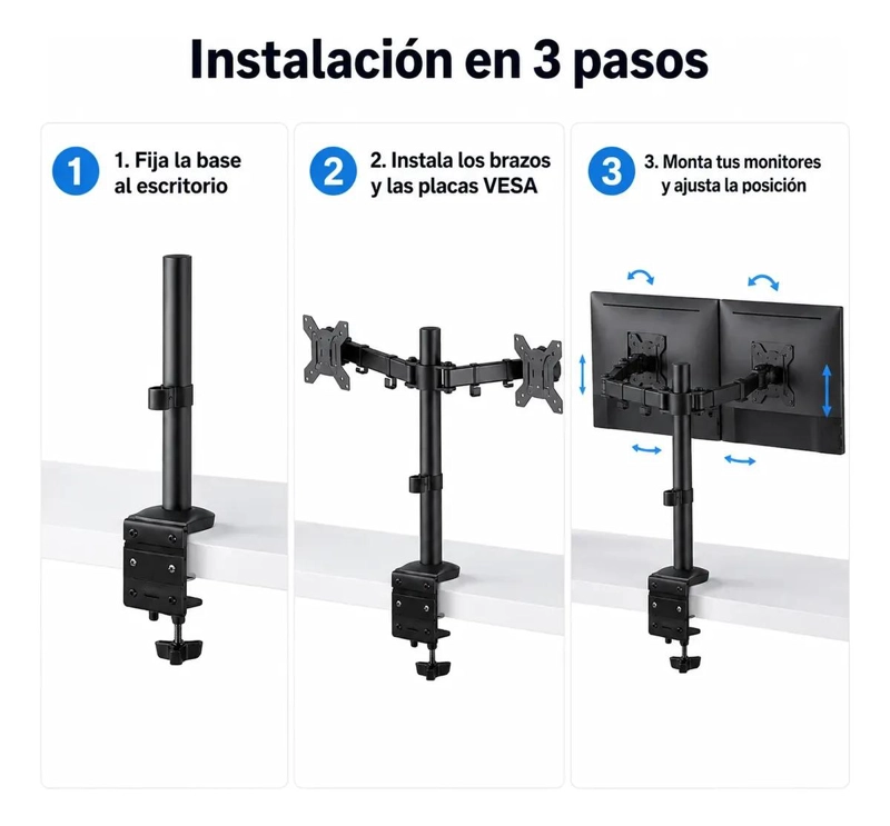 SOPORTE DOBLE ARTICULADO PARA MONITORES DE 15 A 33 PULGADAS - 7