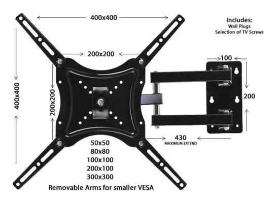 SOPORTE FIJO INCLINABLE PARA TV DE 14 A 55 PULGADAS - 4