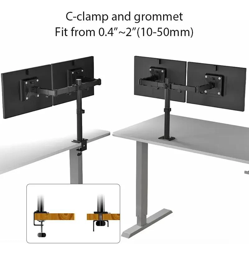 SOPORTE DOBLE PARA MONITOR DE 15 A 30 PULGADAS CON BRAZO AJUSTABLE - 6