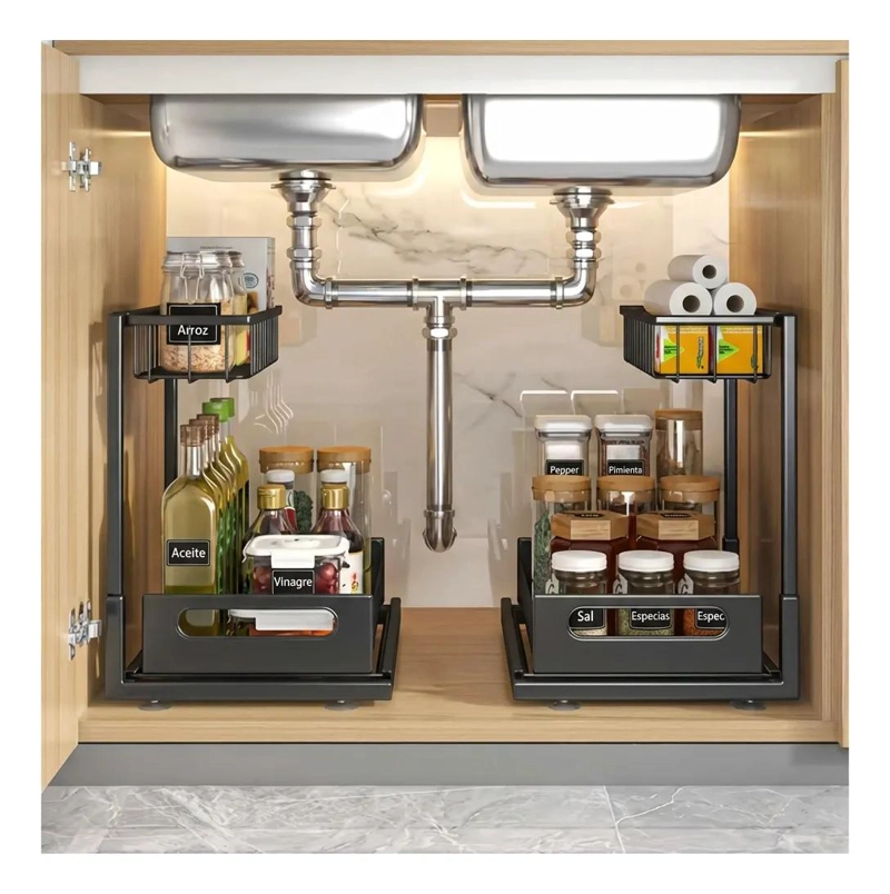 ORGANIZADOR DESLIZANTE AJUSTABLE PARA COCINA Y BAÑO - 1