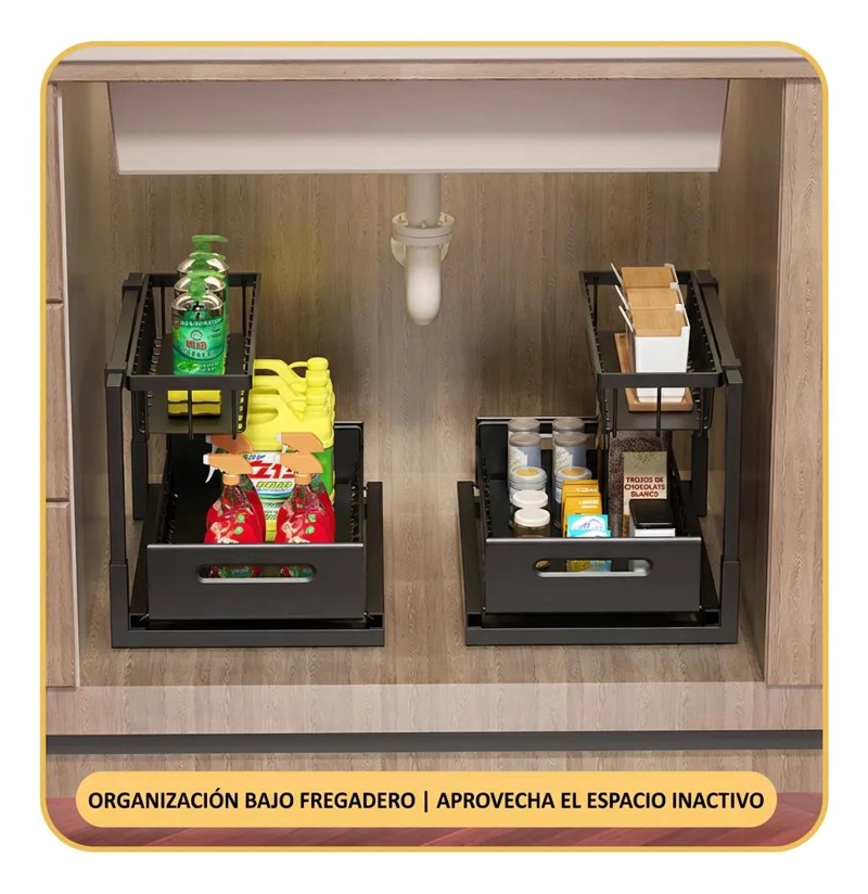ORGANIZADOR DESLIZANTE AJUSTABLE PARA COCINA Y BAÑO - 2
