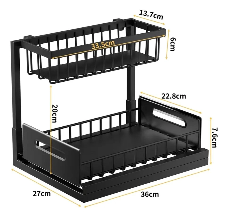 ORGANIZADOR DESLIZANTE AJUSTABLE PARA COCINA Y BAÑO - 3