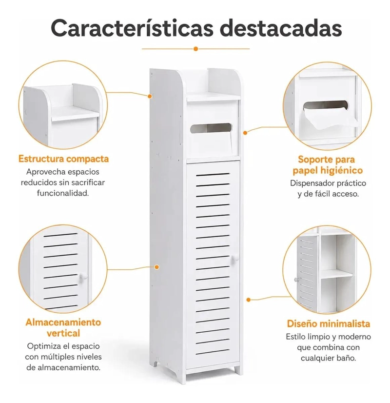 ESTANTE ORGANIZADOR DE BAÑO BLANCO MINIMALISTA Y FUNCIONAL - 3