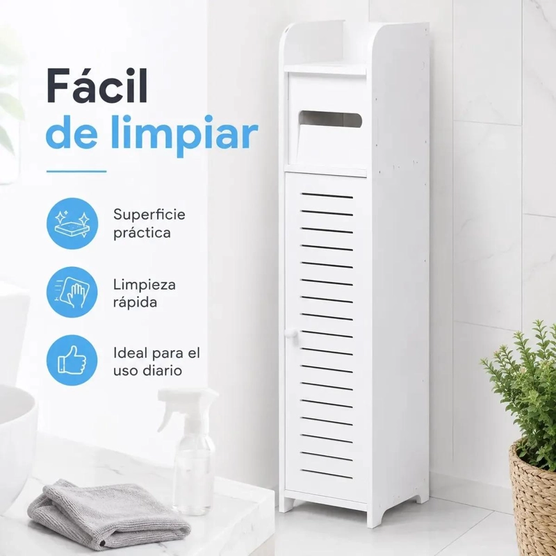 ESTANTE ORGANIZADOR DE BAÑO BLANCO MINIMALISTA Y FUNCIONAL - 7