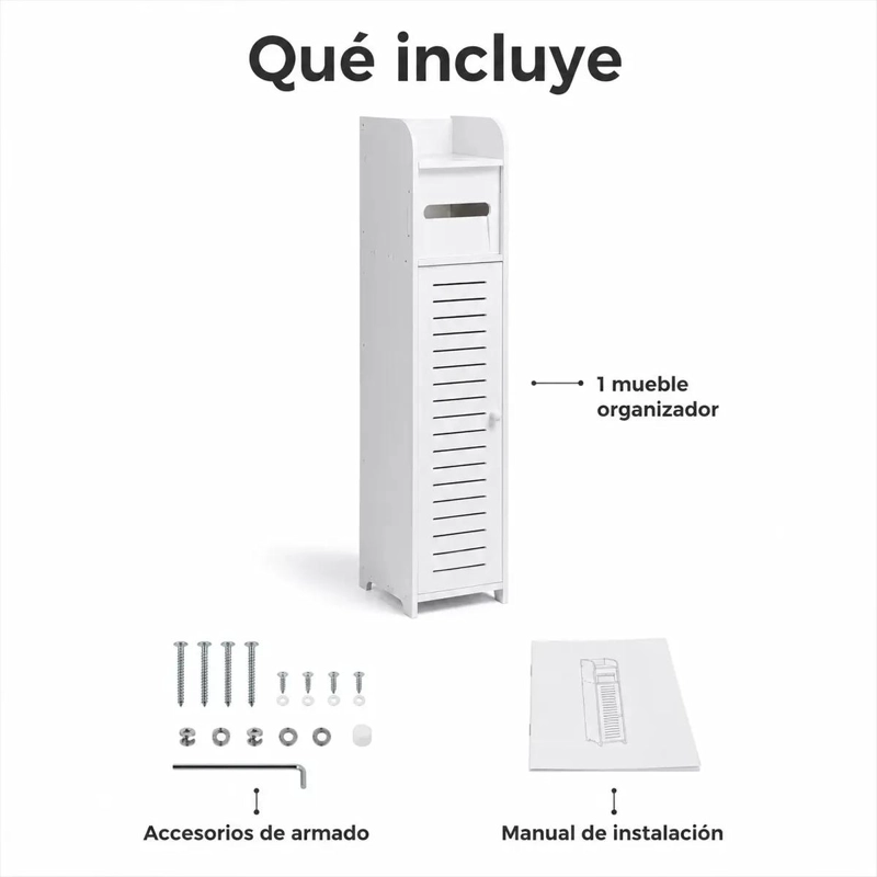 ESTANTE ORGANIZADOR DE BAÑO BLANCO MINIMALISTA Y FUNCIONAL - 9