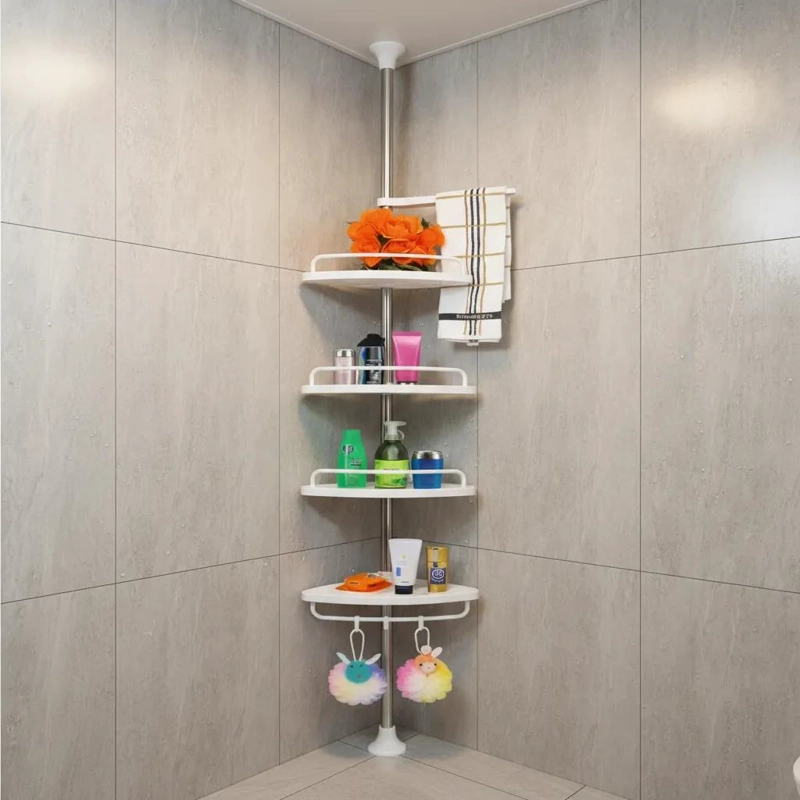 ORGANIZADOR ESQUINERO AJUSTABLE PARA DUCHA CON 4 NIVELES - 10