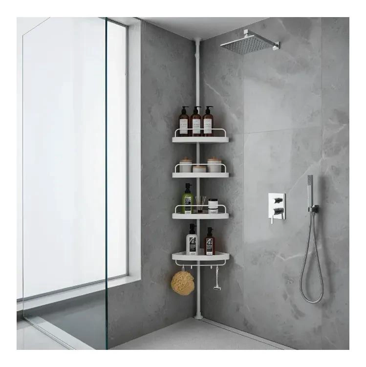 ORGANIZADOR ESQUINERO AJUSTABLE PARA DUCHA CON 4 NIVELES - 4