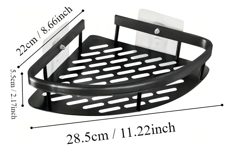 ORGANIZADOR ESQUINERO DE ALUMINIO PARA DUCHA Y BAÑO CON 2 ESTANTES - 3