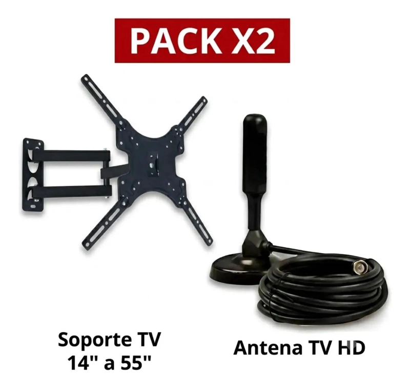 SOPORTE ARTICULADO PARA TV DE 14 A 55 PULGADAS CON ANTENA HD - 2