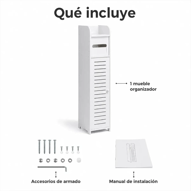ESTANTE ORGANIZADOR DE BAÑO BLANCO MINIMALISTA COMPACTO - 7