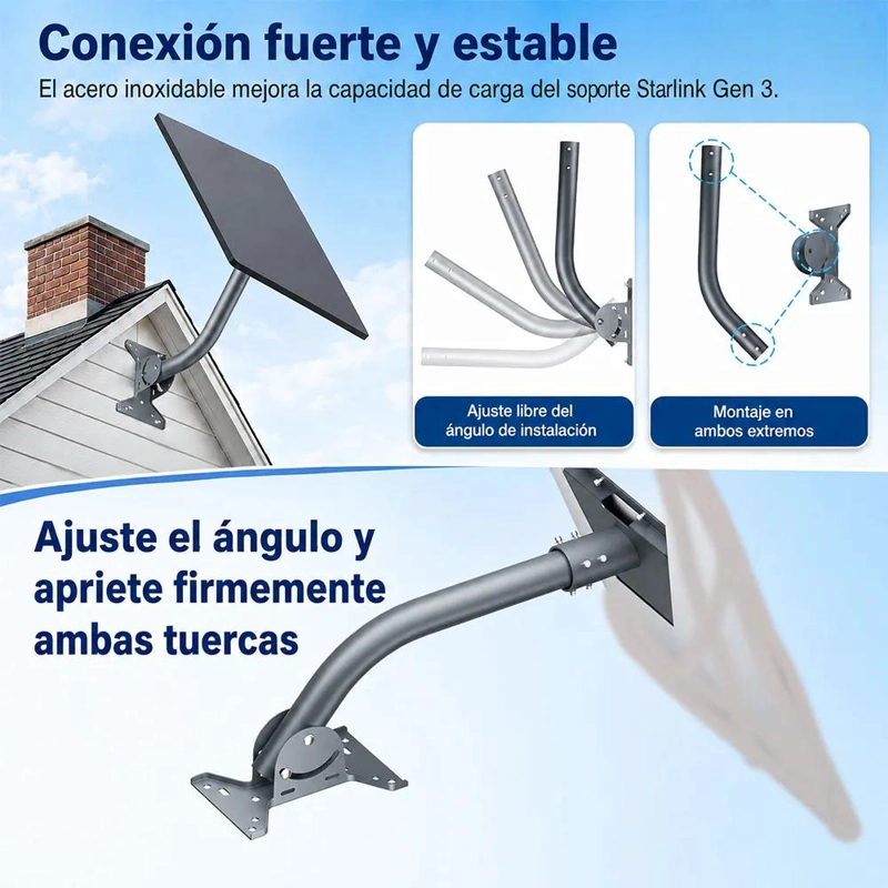 SOPORTE MASTIL ANTENA STARLINK V3 CON KIT DE INSTALACION - 4