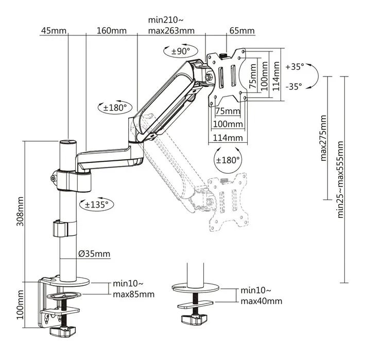 SOPORTE ARTICULADO PARA MONITOR DE 17 A 32 PULGADAS - 5