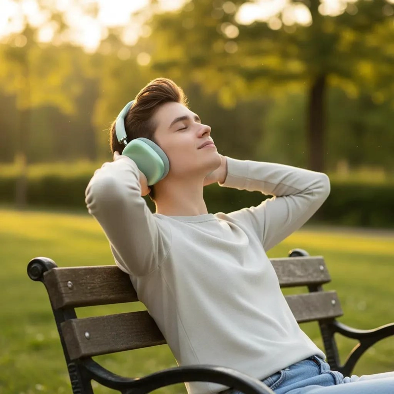 AUDIFONOS INALAMBRICOS BLUETOOTH P9 COLOR VERDE CON SONIDO PREMIUM - 5