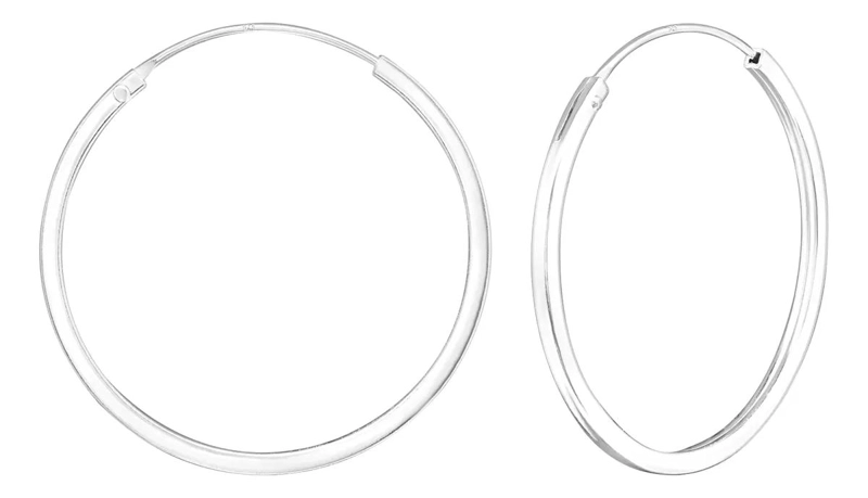ARGOLLAS LISAS DE PLATA 925 DE 30 MM PARA TODOS - 1