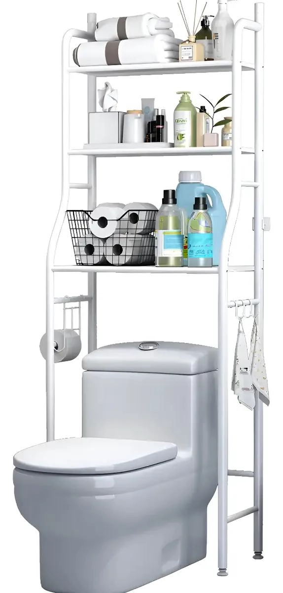 ESTANTE DE ALMACENAMIENTO COMPACTO PARA BAÑO CON TRES ESTANTES - 1