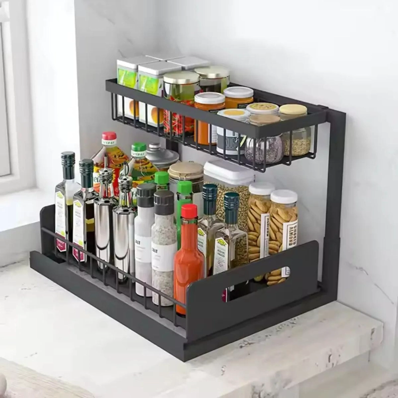 ORGANIZADOR DESLIZABLE DE ACERO PARA COCINA Y BAÑO - 7