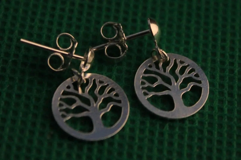 AROS DE PLATA 925 CON DISEÑO ARBOL DE LA VIDA - 3