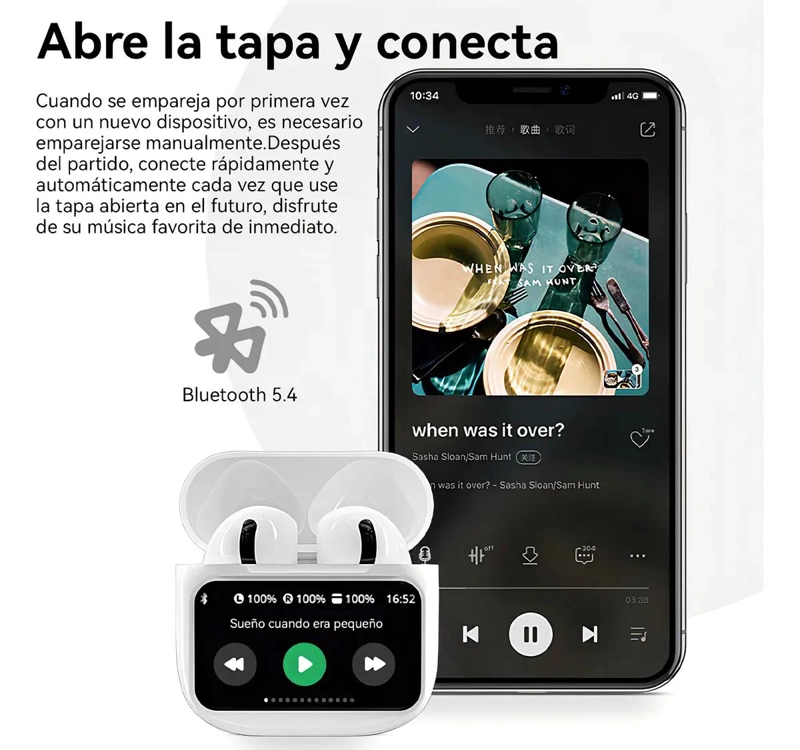 AURICULARES IN-EAR BLUETOOTH CON PANTALLA TACTIL Y CANCELACION DE RUIDO - 2