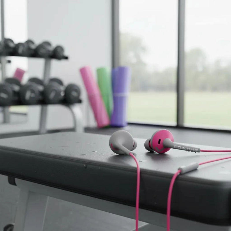 AUDIFONOS IN-EAR DEPORTIVOS COLOR ROSADO PARA ENTRENAMIENTO - 2
