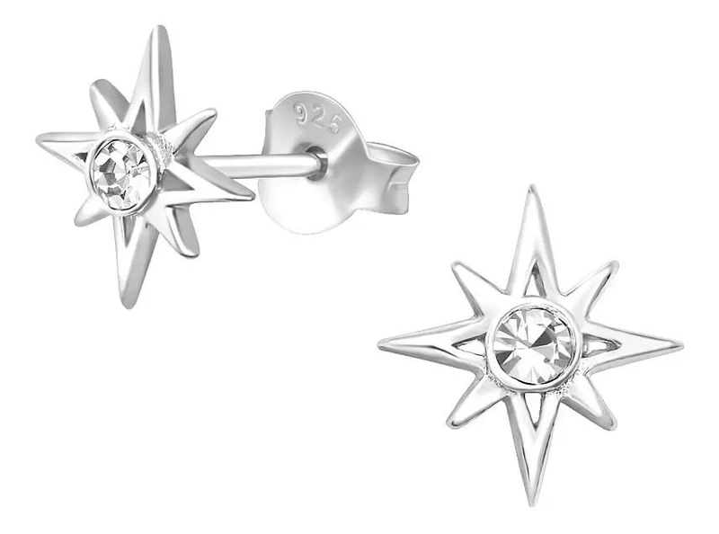 PENDIENTES DE ESTRELLA EN PLATA 925 LIBRES DE NIQUEL - 1